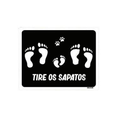 Imagem de Kit 3 Placas Decorativa - Tire Os Sapatos Pegadas - Sinalizo.Com