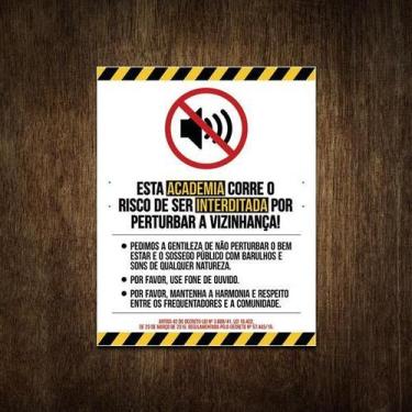 Imagem de Placa De Sinalização - Academia Não Faça Barulho 27X35 - Sinalizo