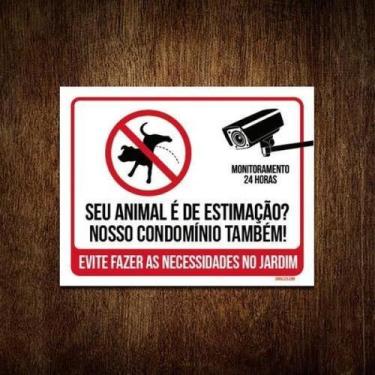 Imagem de Kit 5 Placa Sinalização Animal Estimação Condomínio Jardim - Sinalizo