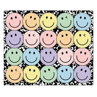 Imagem de JarThenaAMCS Tapete de volta às aulas, tapete grande, antiderrapante, composição sorridente, tapete para decoração de sala de jogos, 100 x 118 cm