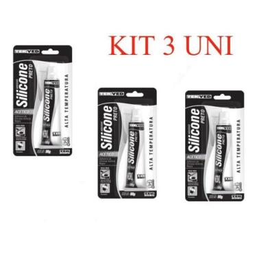 Imagem de 3 Silicone Alta Temperatura Preto Automotivo Tek Bond 50g