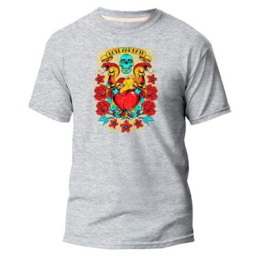 Imagem de Camiseta Basica Algodão Premium Estampa Digital Love And Hat - Pavesi,