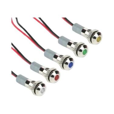 Imagem de Luzes Indicadoras LED De 6mm 5pcs À Prova d'Água 3-6V 12-24V Vermelho 