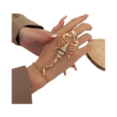 Imagem de Pulseira De Escorpião Dourada Feminina Punk Com Zircônia Incrustada, C