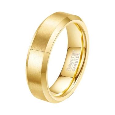 Imagem de Anel De Casamento Em Carboneto De Tungstênio Preto, Dourado, Prateado,