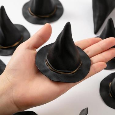 Imagem de Mini chapéus de bruxa de Halloween para artesanato DIY, 12 peças - pre
