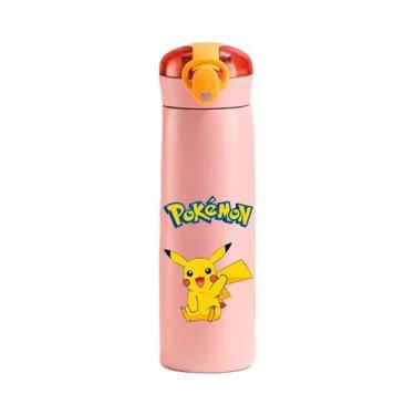 Imagem de Garrafa Térmica De Aço Inoxidável Pikachu 460ml Com Canudo Para Crianç