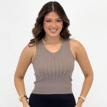 Imagem de Blusa Blue Rose Regata Gola V Tricot Feminina-Feminino