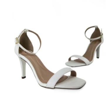 Imagem de Sandália Feminina Salto Agulha Alto Com Fivela Tornozelo 223 - Mozione