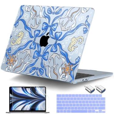 Imagem de DONGKE Capa para MacBook Air de 13,6 polegadas 2025 2024-2022 A3240 A3113 A2681 M4 M3 M2 Chip Touch ID, capa rígida de plástico e capa de teclado e adaptador tipo C para MacBook Air de 13 polegadas M4