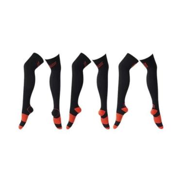 Imagem de Meias De Compressão Unissex Acima Do Joelho Antifadiga Alívio Da Dor C