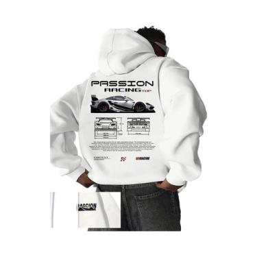 Imagem de Moletom Masculino Casual Com Capuz, Estampa De Letras, Estilo Streetwe