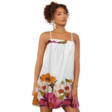 Imagem de Vestido Feminino Curto Alcinha Floral Verão Soltinho Casual Elegante M