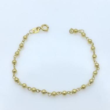 Imagem de Pulseira Infantil em Ouro 18k com Bolinhas Juntinhas - no-brand