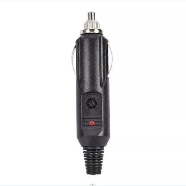 Imagem de Hobbyant Plugue de isqueiro de carro 12V/24V com fusível e indicador LED – Adaptador de alimentação resistente para modificação de veículos, fusível de 6 x 30 mm, comprimento de 97 mm, preto