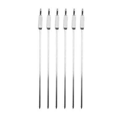 Imagem de ZJchao Espetos de Churrasco Duráveis ​​de Aço Inoxidável Com Design de Trava Deslizante para Grelhar Conveniente para Atividades Ao Ar Livre 6 Peças