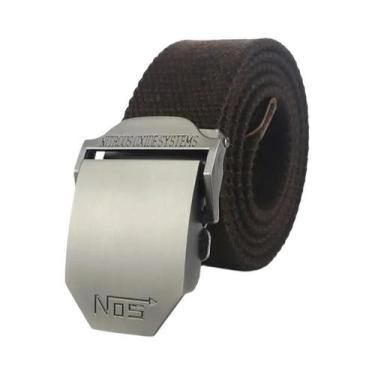 Imagem de Cinto De Lona Preto Para Homens Com Fivela De Metal De Luxo, Cinto Tát