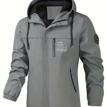 Imagem de Jaqueta Corta-Vento com Capuz Masculina ElaShopp Preto M-Masculino