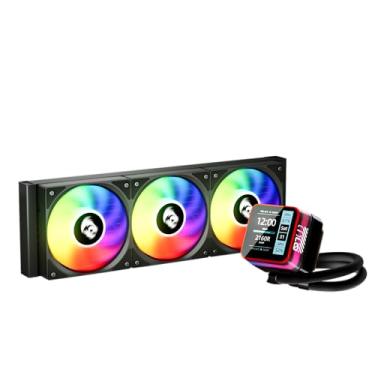 Imagem de Water Cooler Redragon CCW-3015R Preto 360mm ARGB Intel LGA1851 AMD AM5 com Display LCD 2.73” Motor de 12 Polos Brushless 2800 RPM