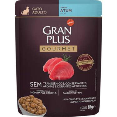 Imagem de Ração Úmida GranPlus Gourmet Sachê para Gatos Adultos Sabor Atum - 85g