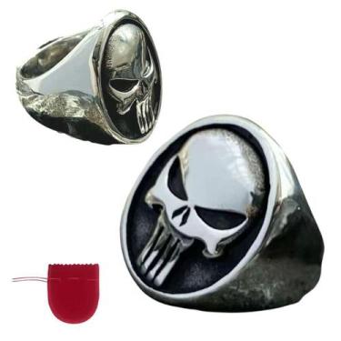 Imagem de Anel Prateado Demolidor Justiceiro Regulável - Pjk store