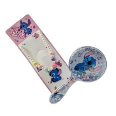 Imagem de Escova Redonda Stitch + Colar Personalizado Infantil Sortido - Dexin