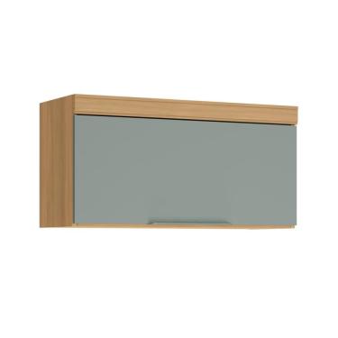 Imagem de Armário Aéreo Marquesa 100% MDF 1 Porta Verde e Nature 80 cm