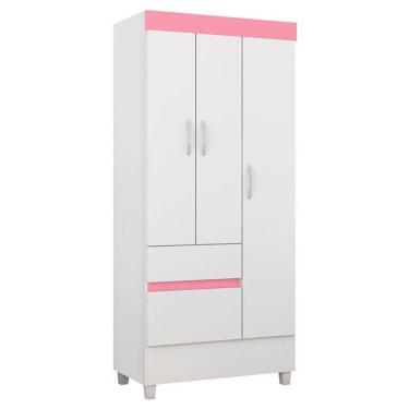 Imagem de Guarda Roupa Infantil Wind Branco Rosa Flex – Demóbile