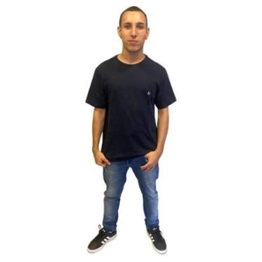 Imagem de Camiseta Masculino Dudalina Básica Azul Escuro-Masculino