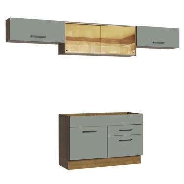 Imagem de Cozinha Compacta com Armário e Balcão Cinza Agata Madesa