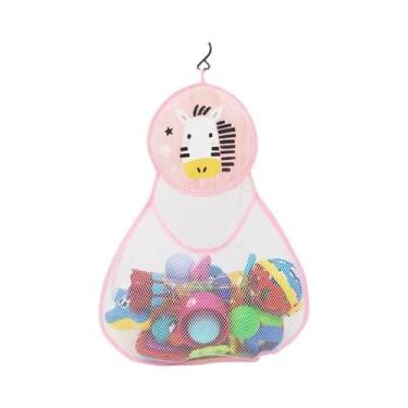 Imagem de Bolsa De Armazenamento Para Brinquedos De Banho Brancos Com Ventosas F