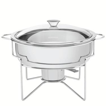 Imagem de Rechaud Banho-maria Tramontina Em Aço Inox 4,3 Litros Com Fogareiro 61041200