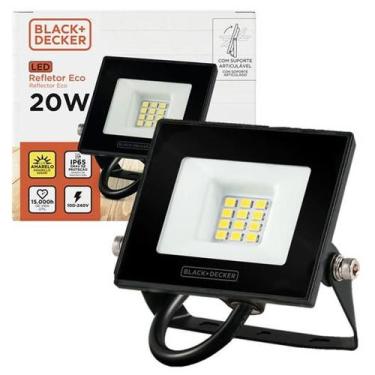 Imagem de Refletor Holofote Led 20w Luz Quente 3000K Amarelo IP65 - Black+Decker