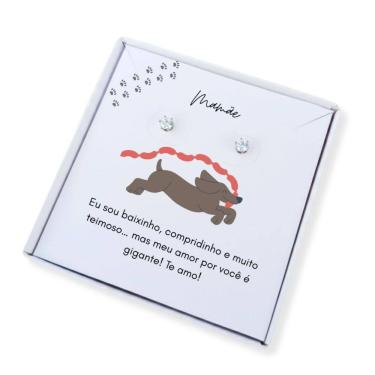 Imagem de Brinco ponto de luz de aço+ Caixa presente Mãe de Salsicha