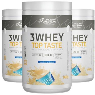 Imagem de Combo 3 3Whey Top Taste 900g Concentrado Isolado Hidrolisada-Unissex