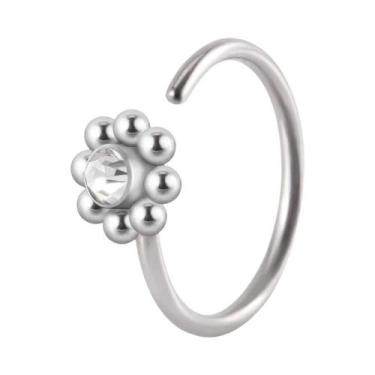 Imagem de Piercing De Nariz Em Aço Cirúrgico 316L Com Cristal CZ, Retentor De Pi