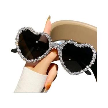 Imagem de Óculos De Sol Vintage Y2K Em Rosa Candy Com Design De Coração Para Mul