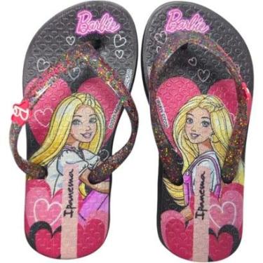 Imagem de Chinelo Dedo Infantil Menina Casual Dia a Dia Tira com Brilho Barbie Grendene Kids 27291-Feminino