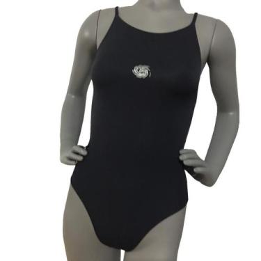 Imagem de Maiô Natação Papel Competição Infantil Rythmoon, 10, Preto