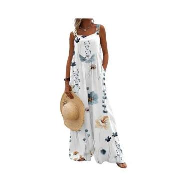 Imagem de Macacão Feminino De Verão Com Estampa Digital Estilo Étnico Botões Des