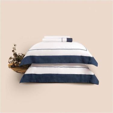 Imagem de Jogo De Cama King Altenburg Haus Algodão Egípcio E Linho Supremo Azul Intenso