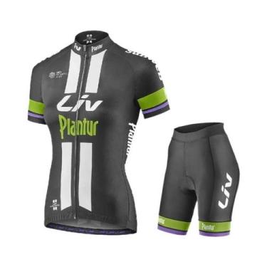 Imagem de Conjunto De Camiseta E Shorts De Ciclismo Feminino Leve E Respirável C
