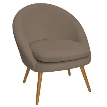 Imagem de Poltrona Para Sala Rafa Pés Palito Castanho Bouclé Marrom - Nexta Casa