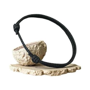 Imagem de Pulseira Masculina Fina De 2mm Com Cordão Étnico Ajustável, Corrente D