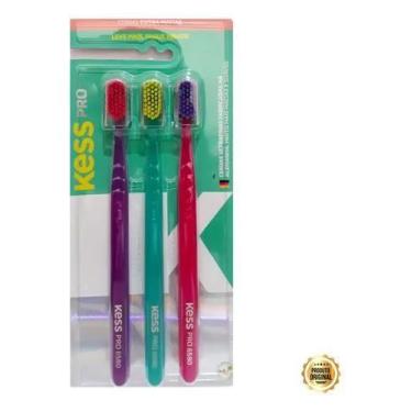 Imagem de Escova Dental Kess Pro 6580 Extra Macias - 3 Unidades Cor Ro - Congrat