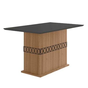 Imagem de Mesa para Sala de Jantar Agata 4 Lugares Retangular MDP 136x90cm Carvalho com Grafite