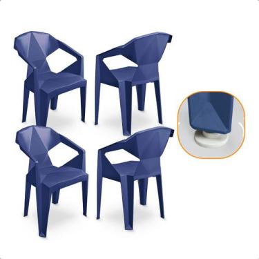 Imagem de Kit 4 Cadeiras Diamond JR Plásticos Design Moderno para Ambientes Inte