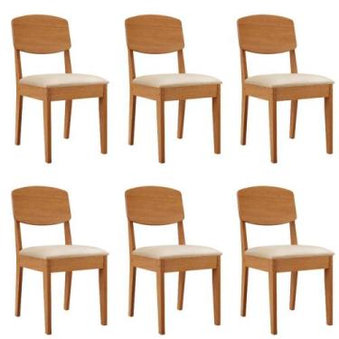 Imagem de Conjunto com 6 Cadeiras MDF Copper para Sala de Jantar Moderna Mobília