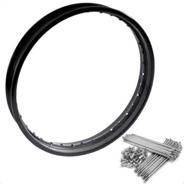Imagem de Aro Roda 18x185 Preto Cg125 Titan150 Ybr125 Traseiro Com Raio - Tork
