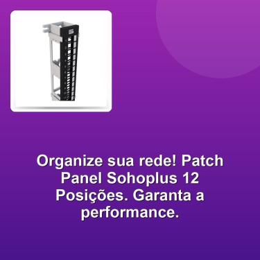 Imagem de Patch Panel Descarregado 35050227 12 Posições para Gestão de Cabos em Redes de Pequeno...